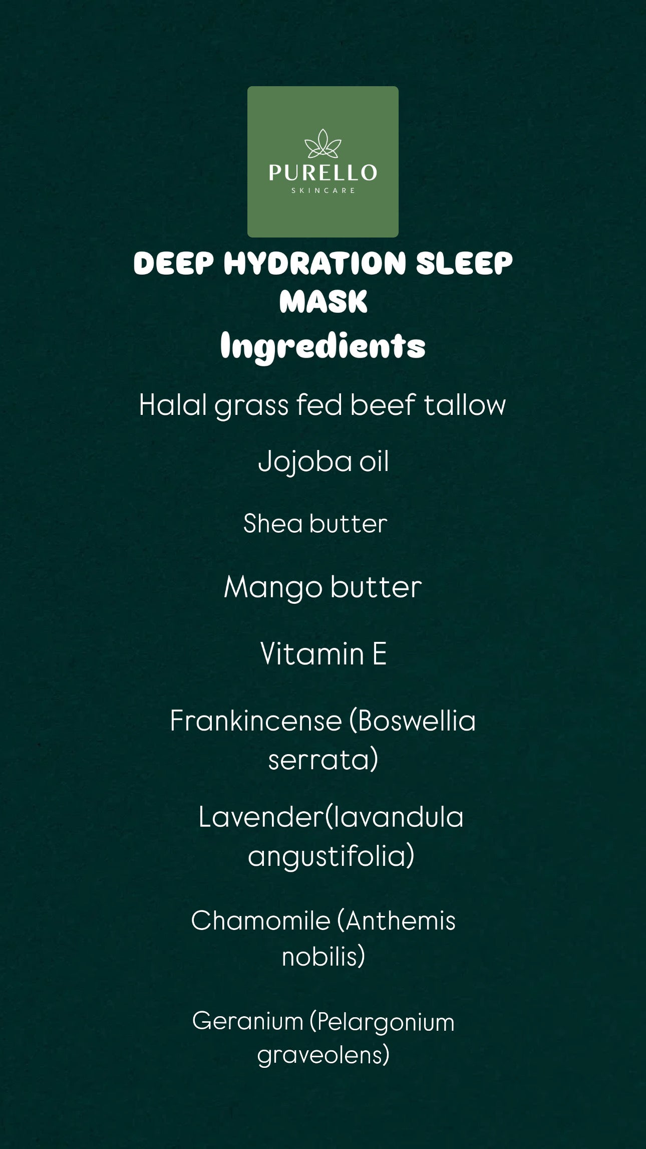Halal Deep Hydration Sleep Mask 60g